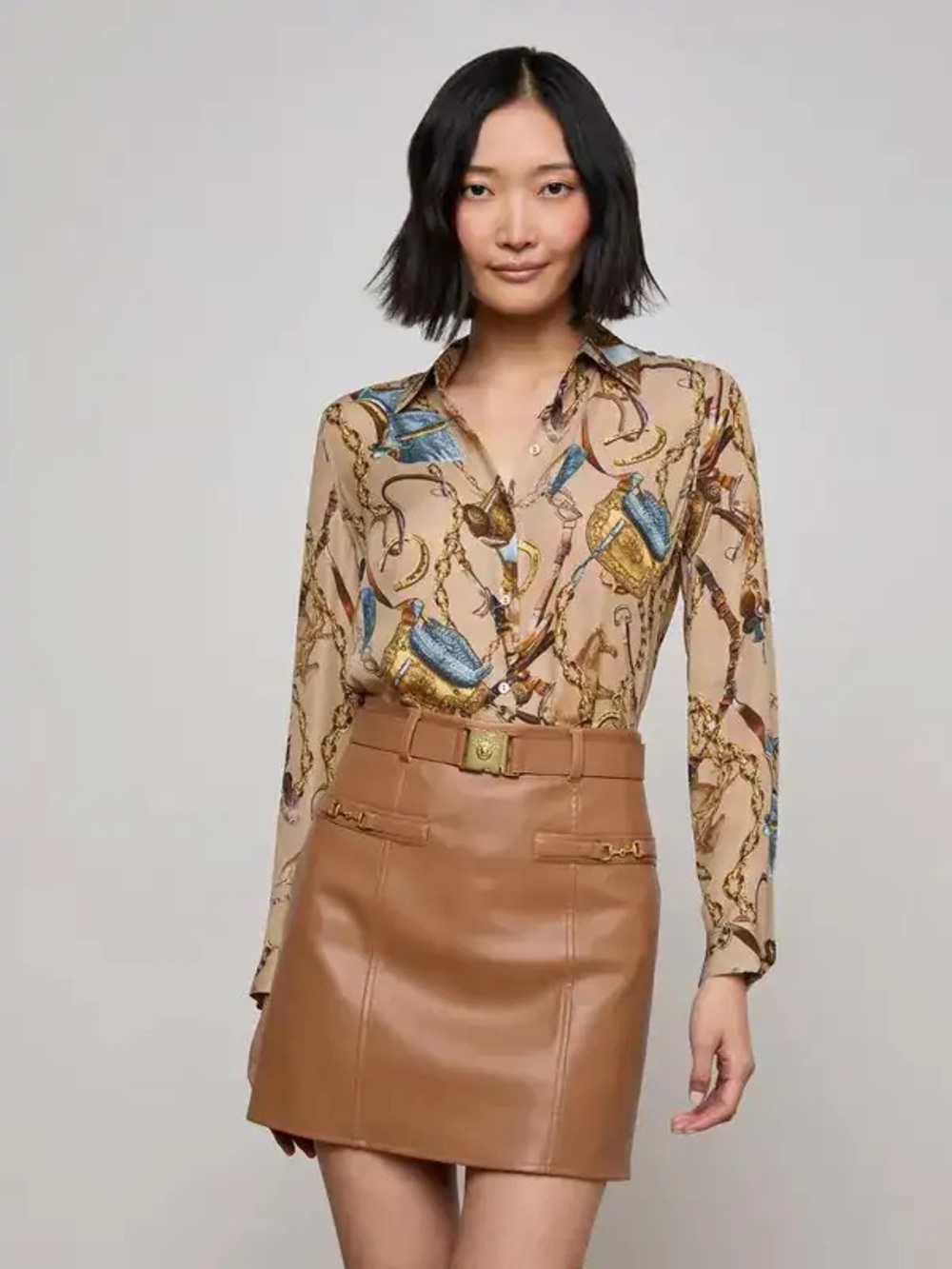 NWT L'AGENCE Nina Silk Blouse